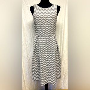 Grey and White Fit and Flare